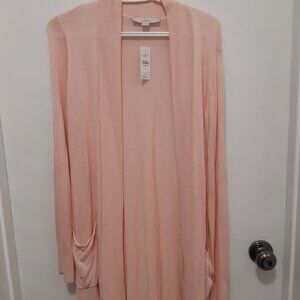 New Long Pink Cardigan Size M